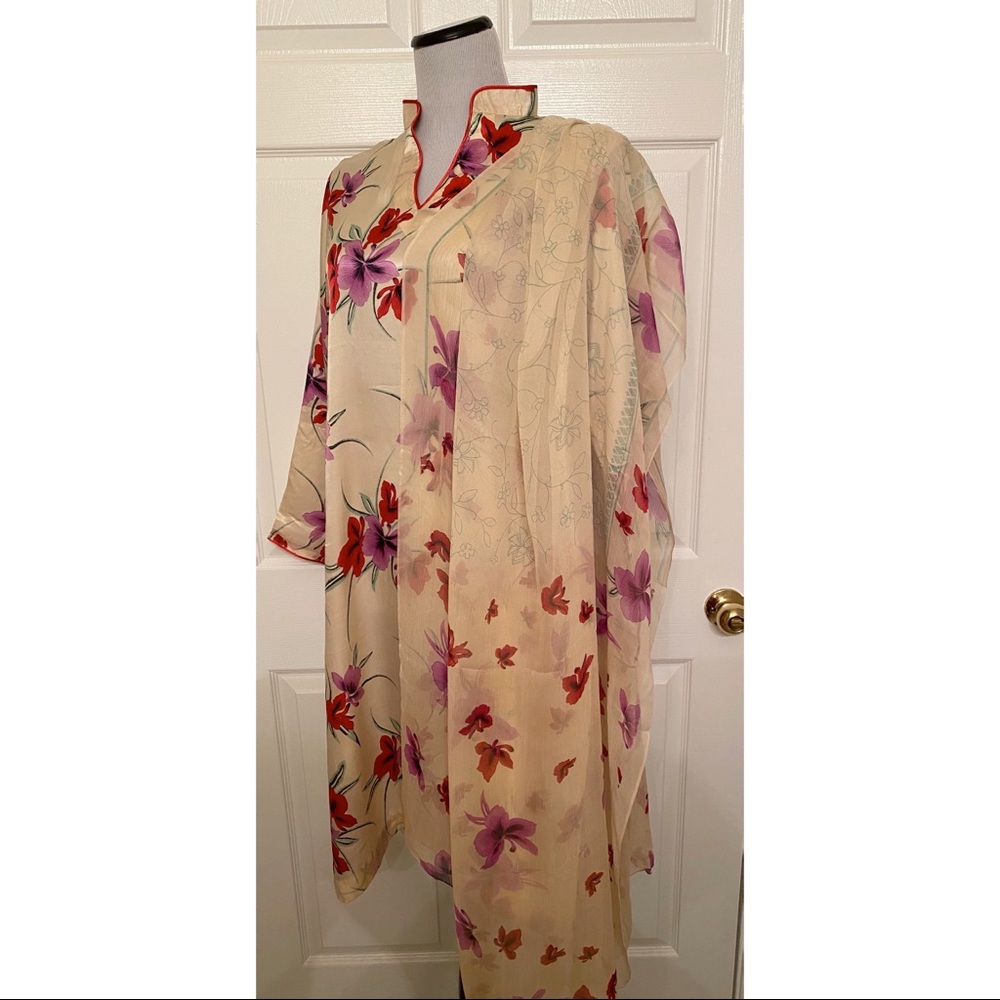 Silk Salwar&Kameez Chiffon Dupatta